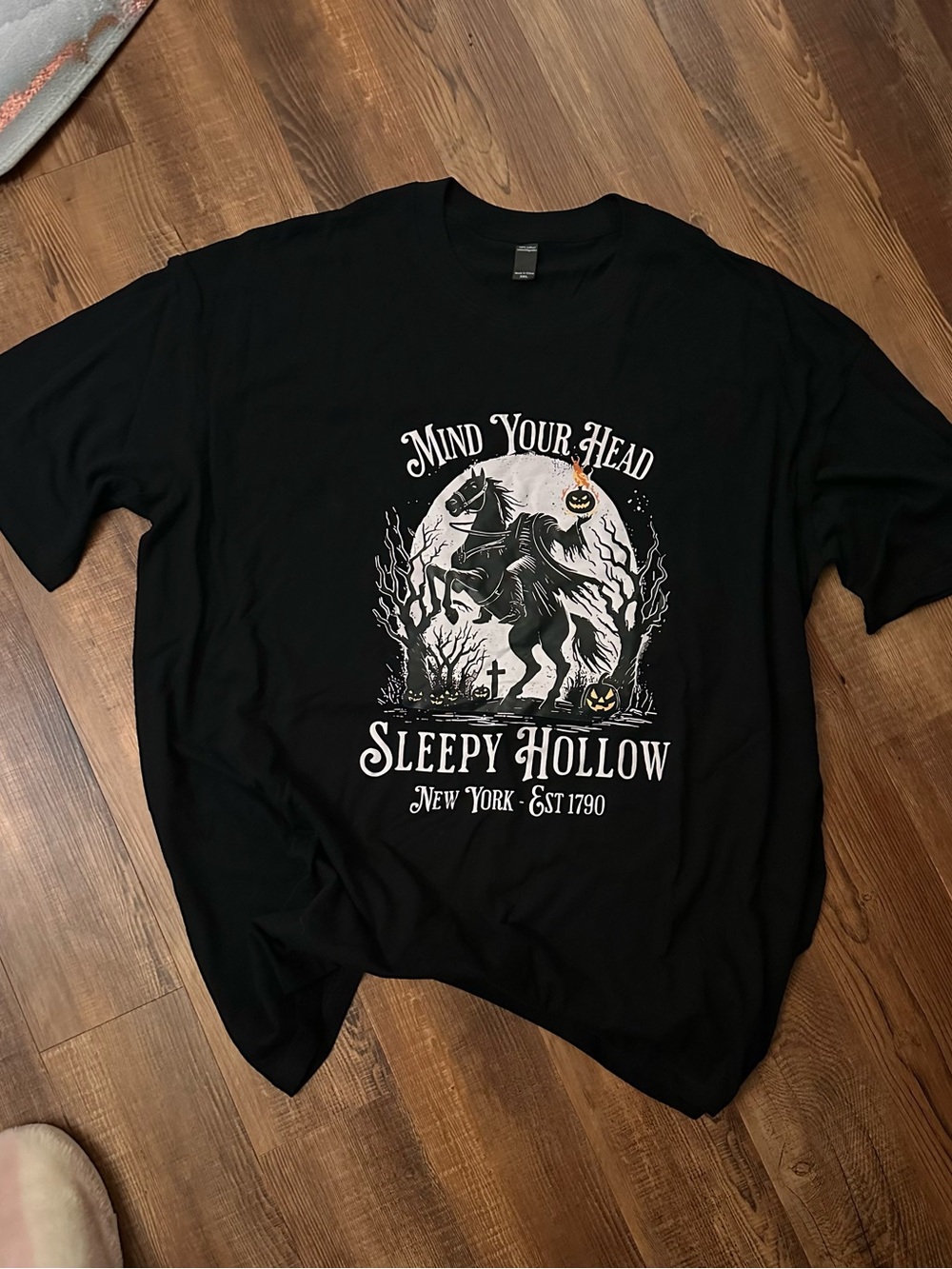 Gildan Black 'Mind Your Head' Sleepy Hollow Graphic Long Sleeve